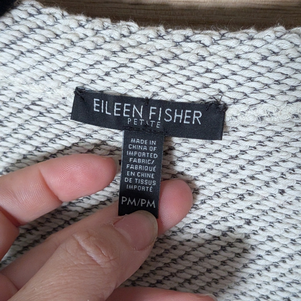 Eileen Fisher Petite Organic Cotton Moto Jacket Textured Zip Front PM - Picture 4 of 7